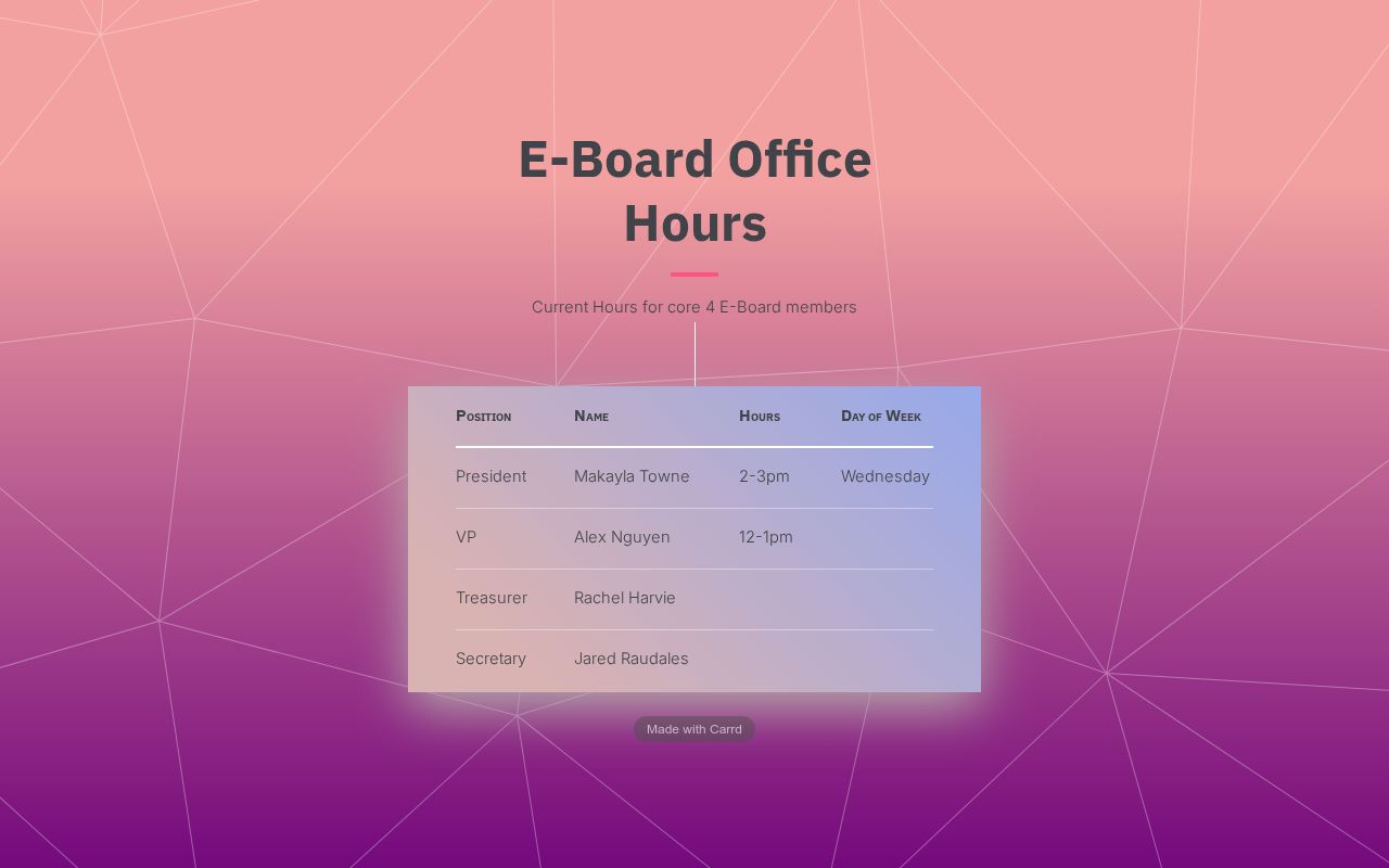 Prism's Office Hours
